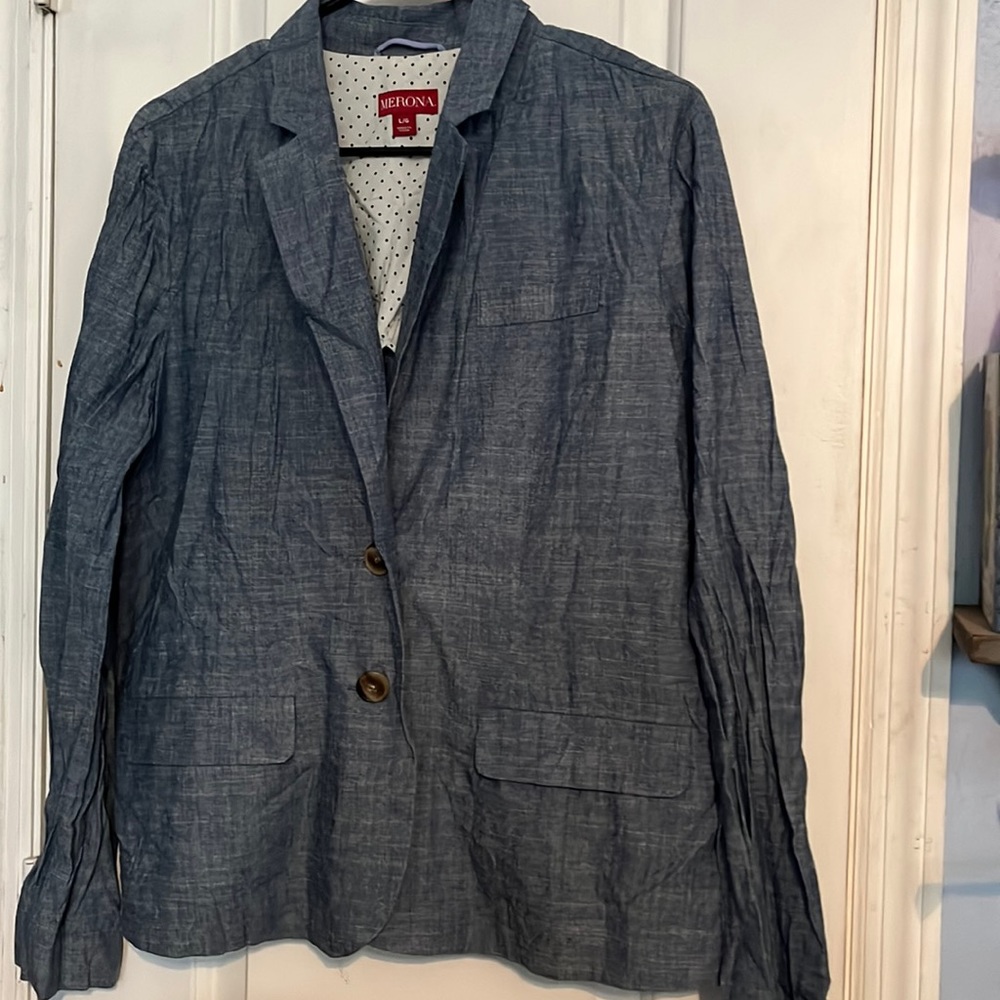 Merona size Large blue Cambry jacket. LIKE NEW